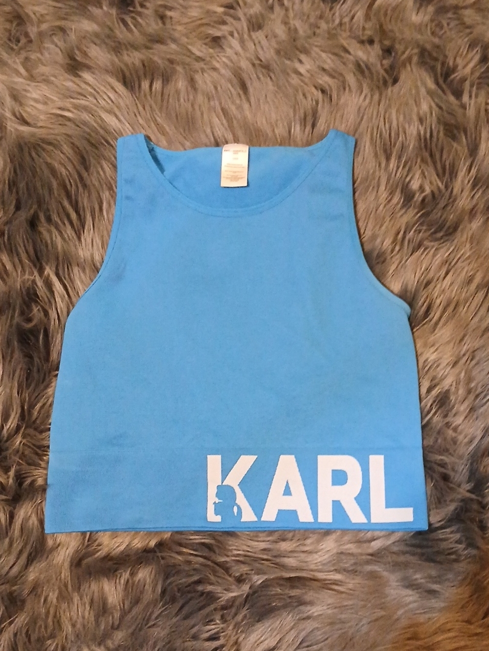 EUC Karl Lagerfeld Bright Blue Tank Top with White Logo